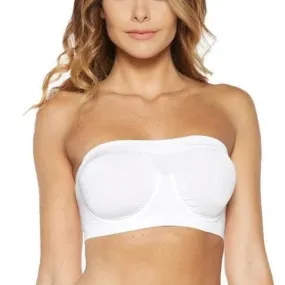 White Seamless Underwire Bandeau Bra