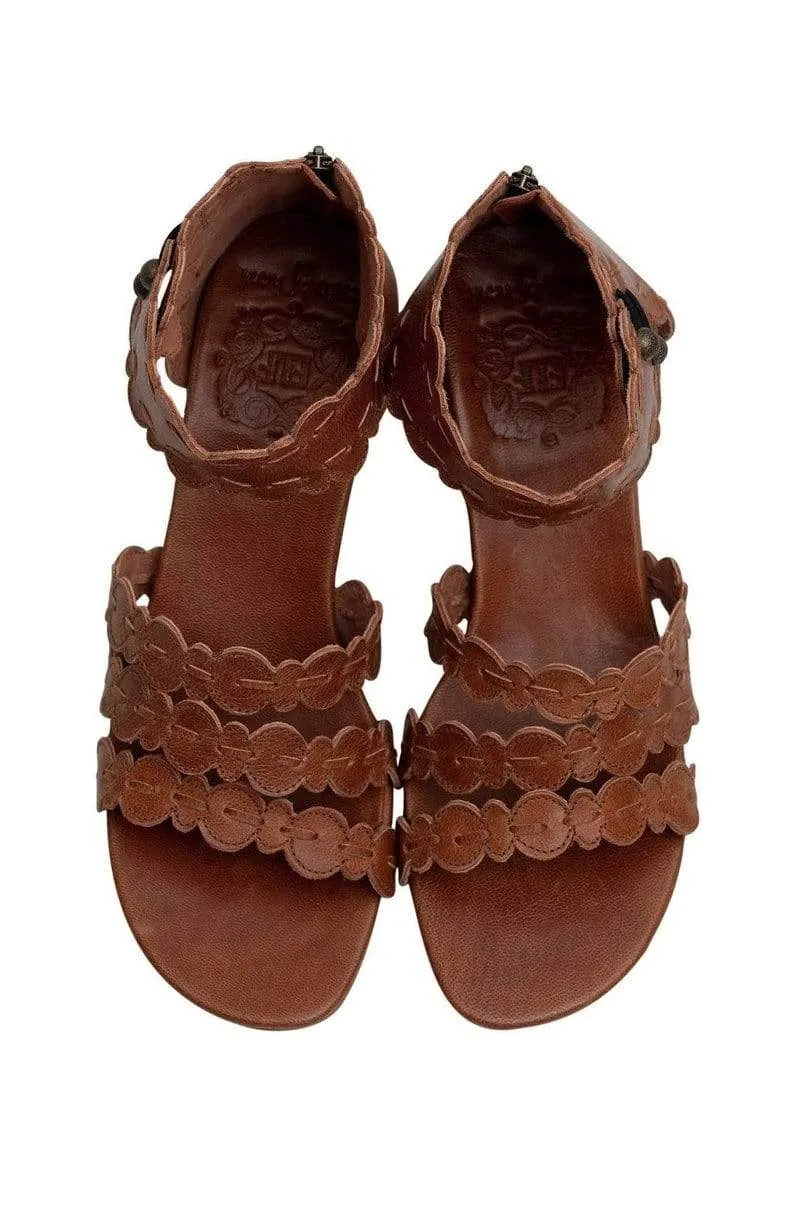 Seaside Leather Sandals in Vintage Camel