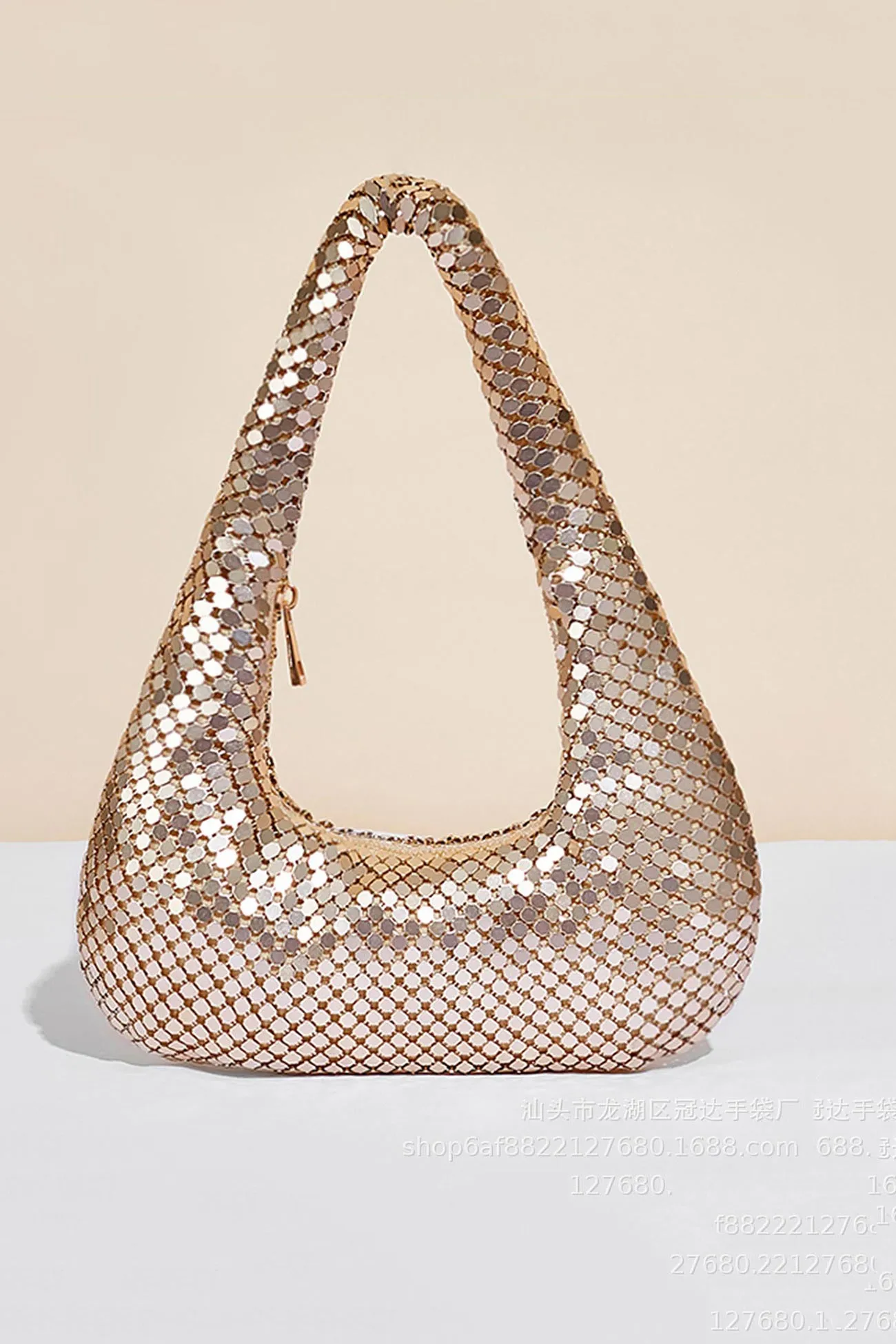 Sequin Solid Underarm Bag