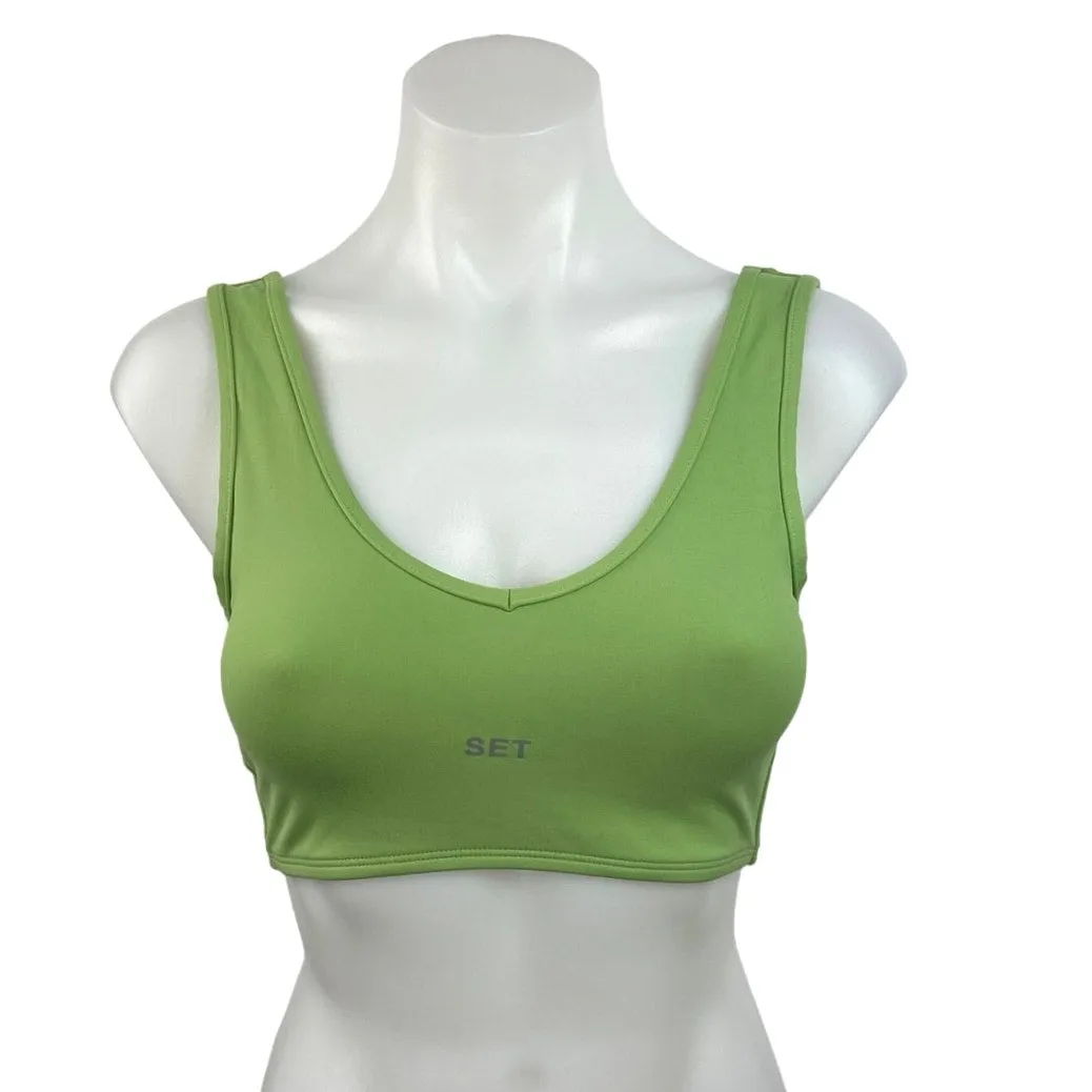 Set Active Sportbody Scoop Neck Openback Athletic Workout Sports Bra Top Size XS