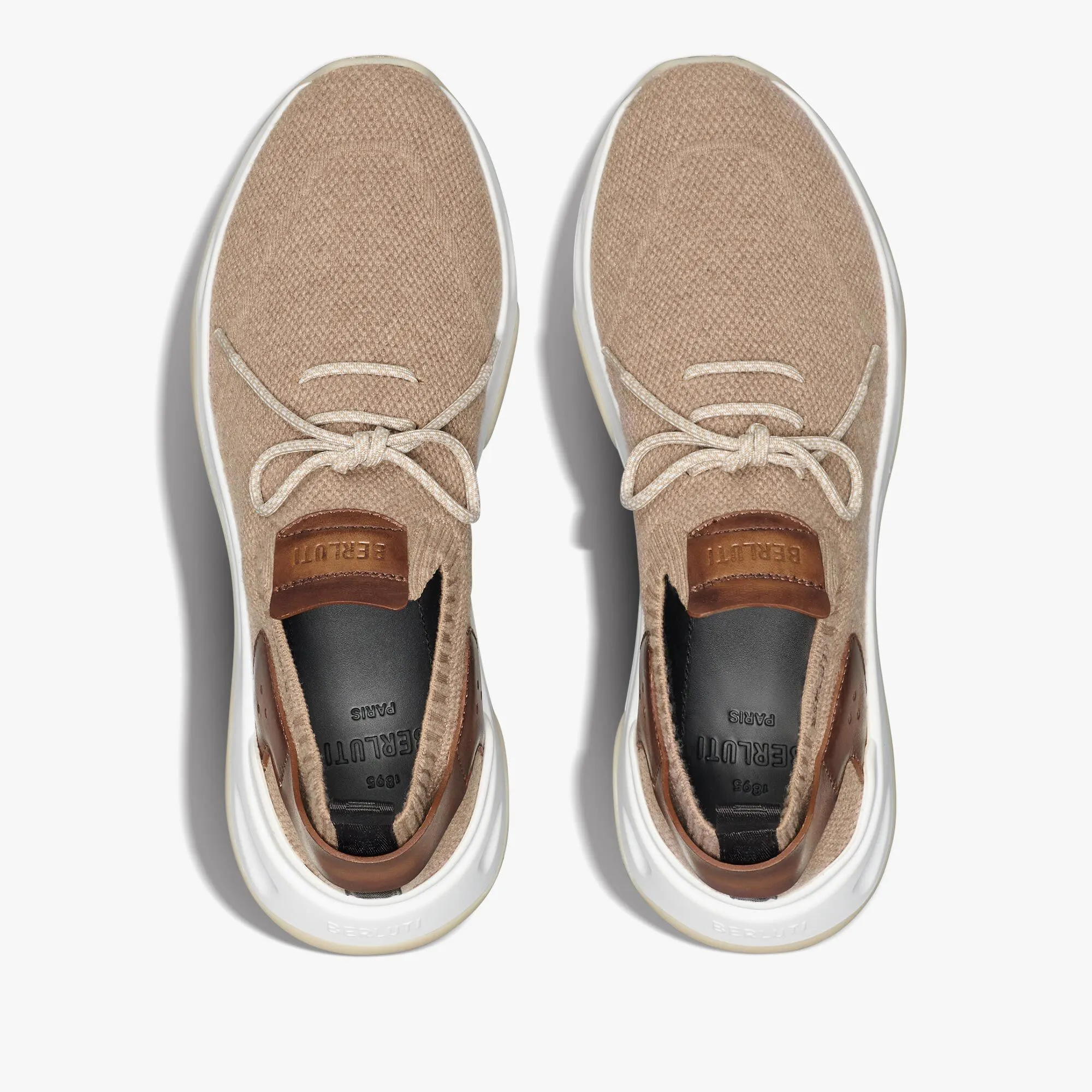 Leather Sneaker with Shadow Cashmere