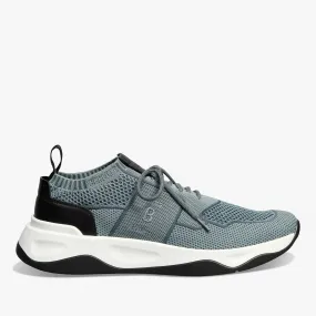 Leather Sneaker with Shadow Knit And Calf