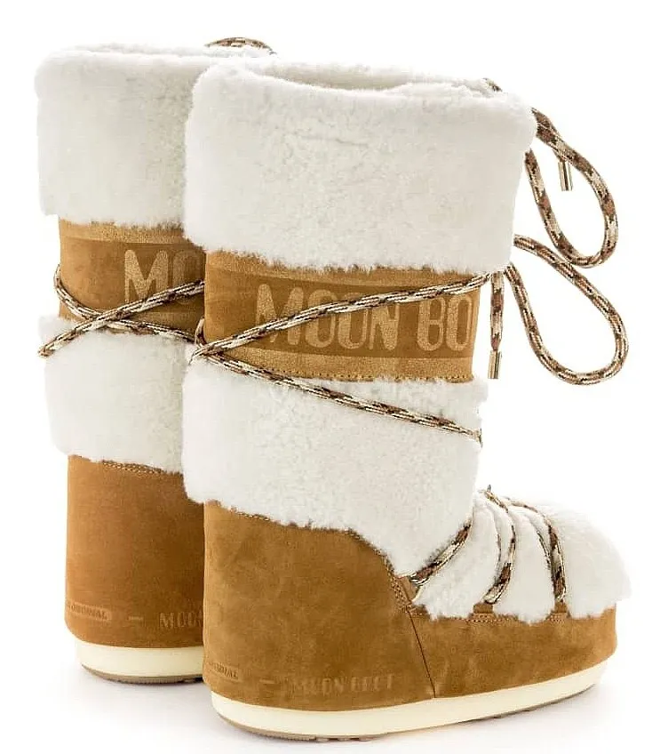 shoes Tecnica Moon Boot Shearling - Whisky/Off White - women´s