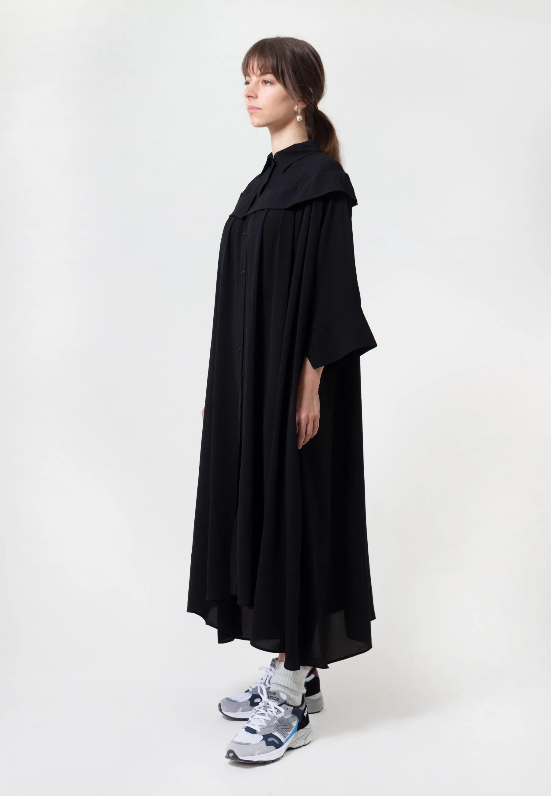 Shoulder Collar Dress - black