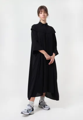 Shoulder Collar Dress - black