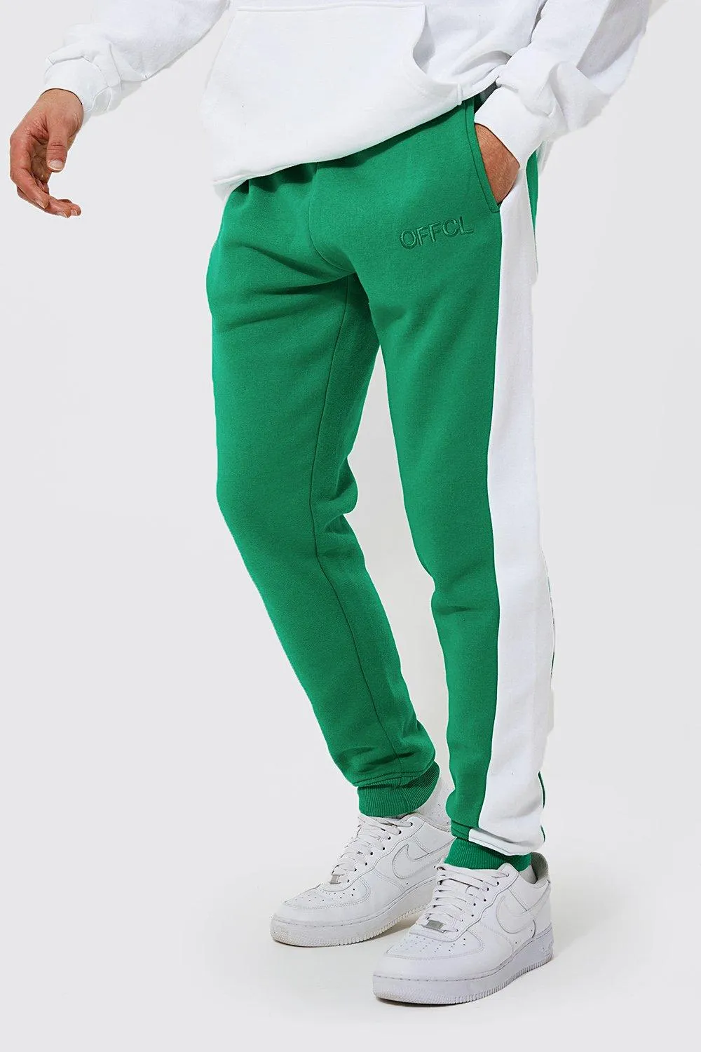 Skinny Offcl Colour Block Joggers | boohooMAN UK