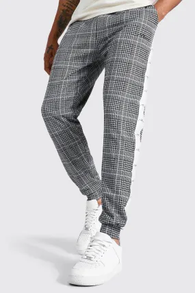 Slim Man Signature Tape Jacquard Joggers | boohooMAN UK