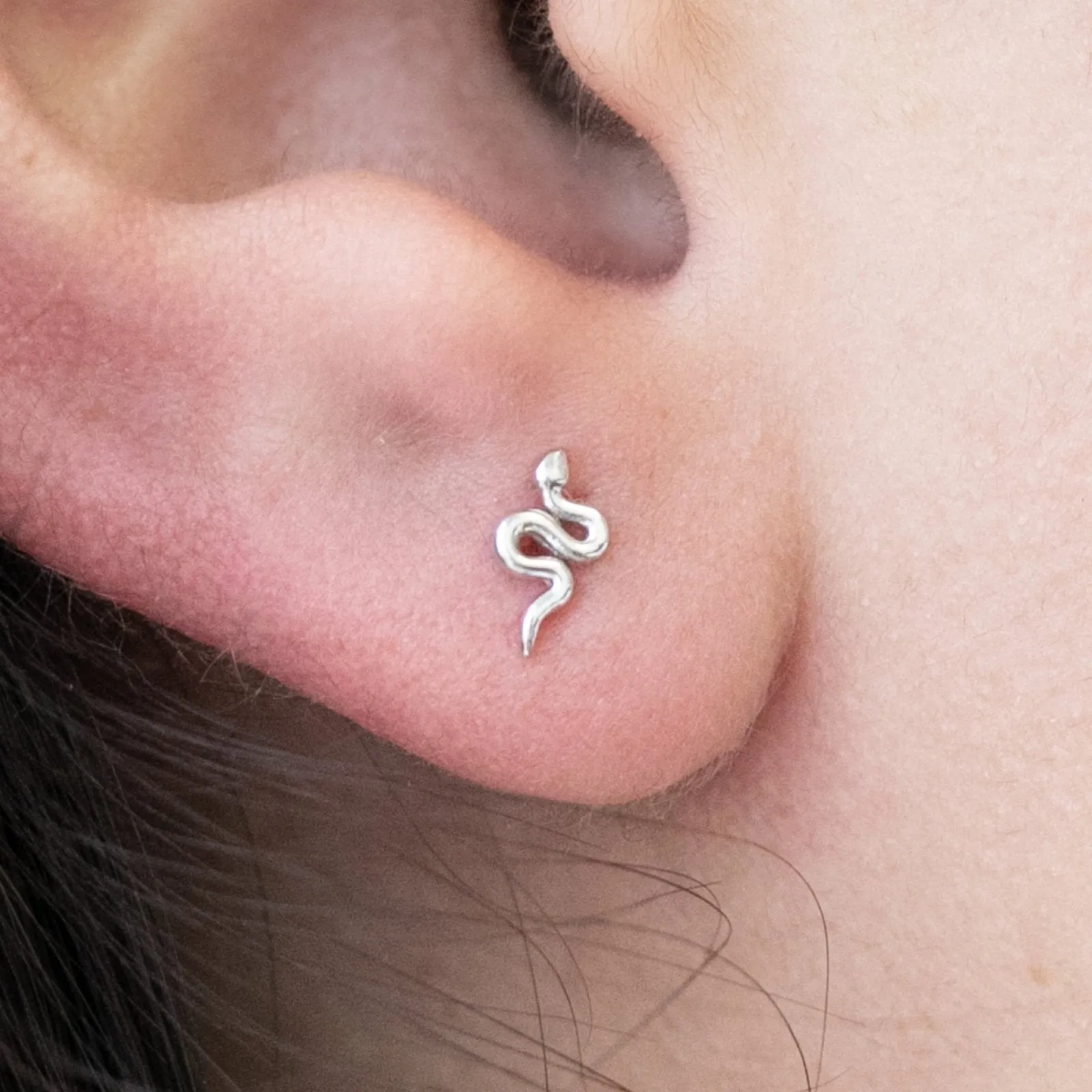 Flat Snake Back Earring