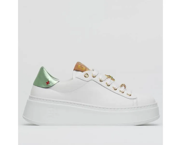 Green Gio+ Women's Sneakers with Heel Tab