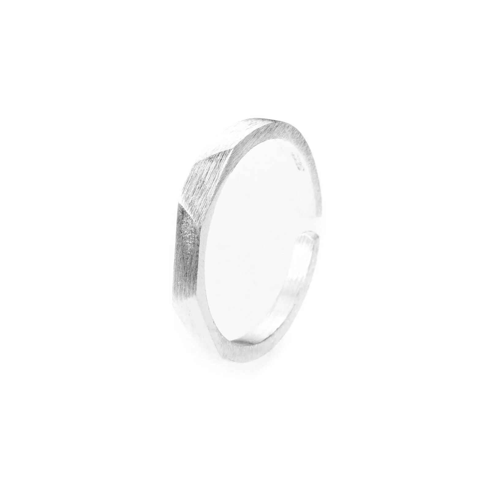 Solid Gold Ring Simple Angular Design Adjustable Ladies Band SM66