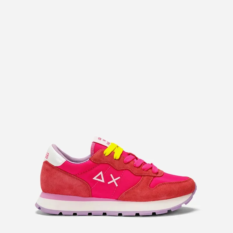 Solid Nylon Fuxia Sneakers