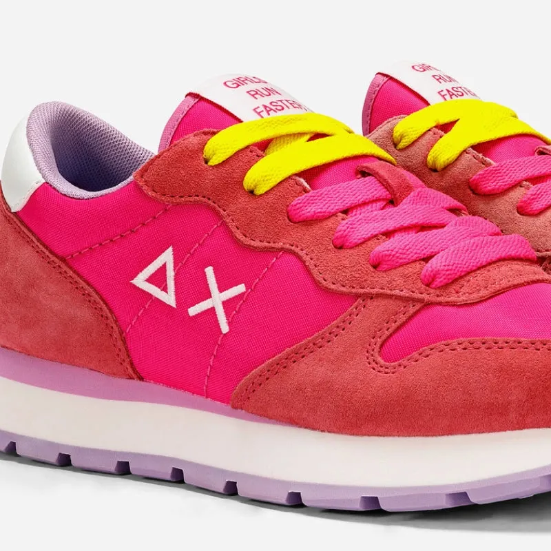 Solid Nylon Fuxia Sneakers