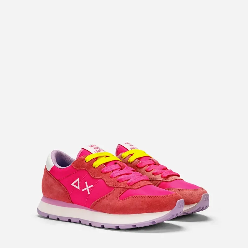 Solid Nylon Fuxia Sneakers