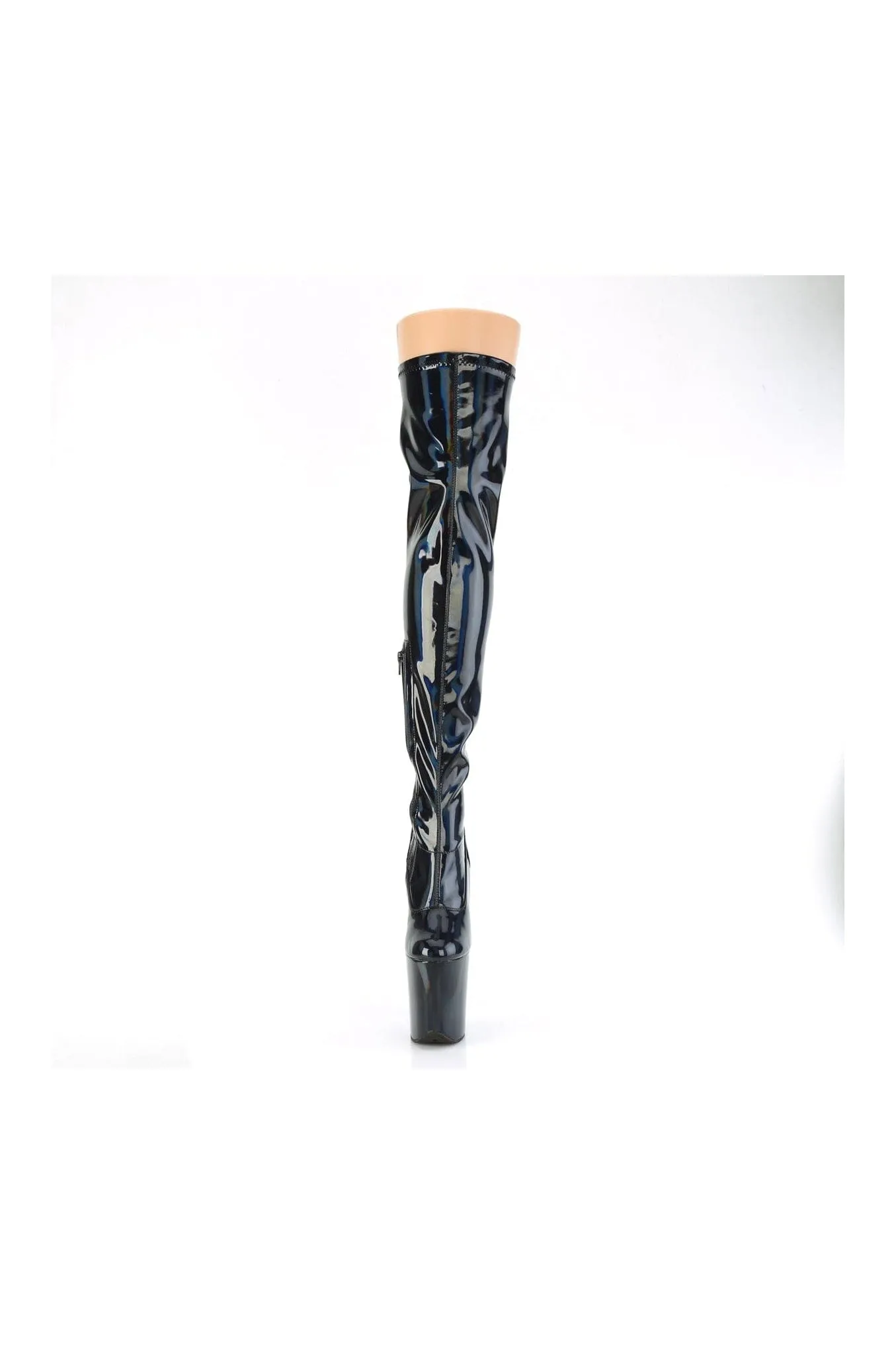 Black Hologram Thigh High Boot for Women - SS-FLAMINGO-3000HWR