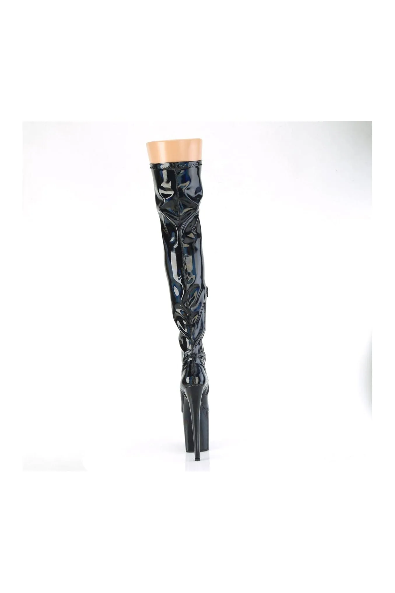 Black Hologram Thigh High Boot for Women - SS-FLAMINGO-3000HWR