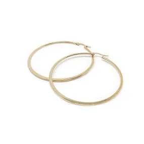 Stainless Steel 60MM Flat Hoop Earrings Gold Plated