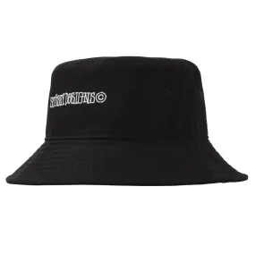 STSSY CANVAS WIDE BRIM BUCKET HAT // BLACK