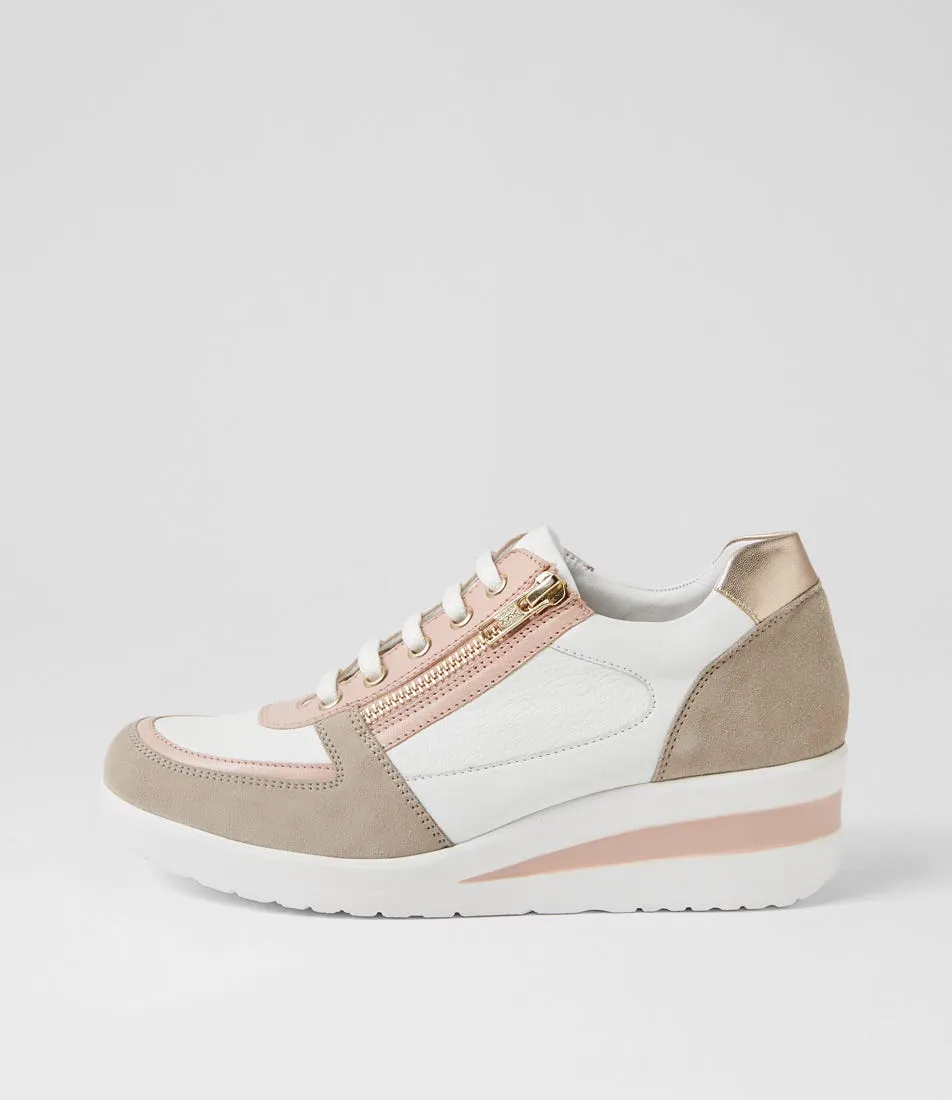 SUPERSOFT Ruccois Taupe White Multi Sneakers