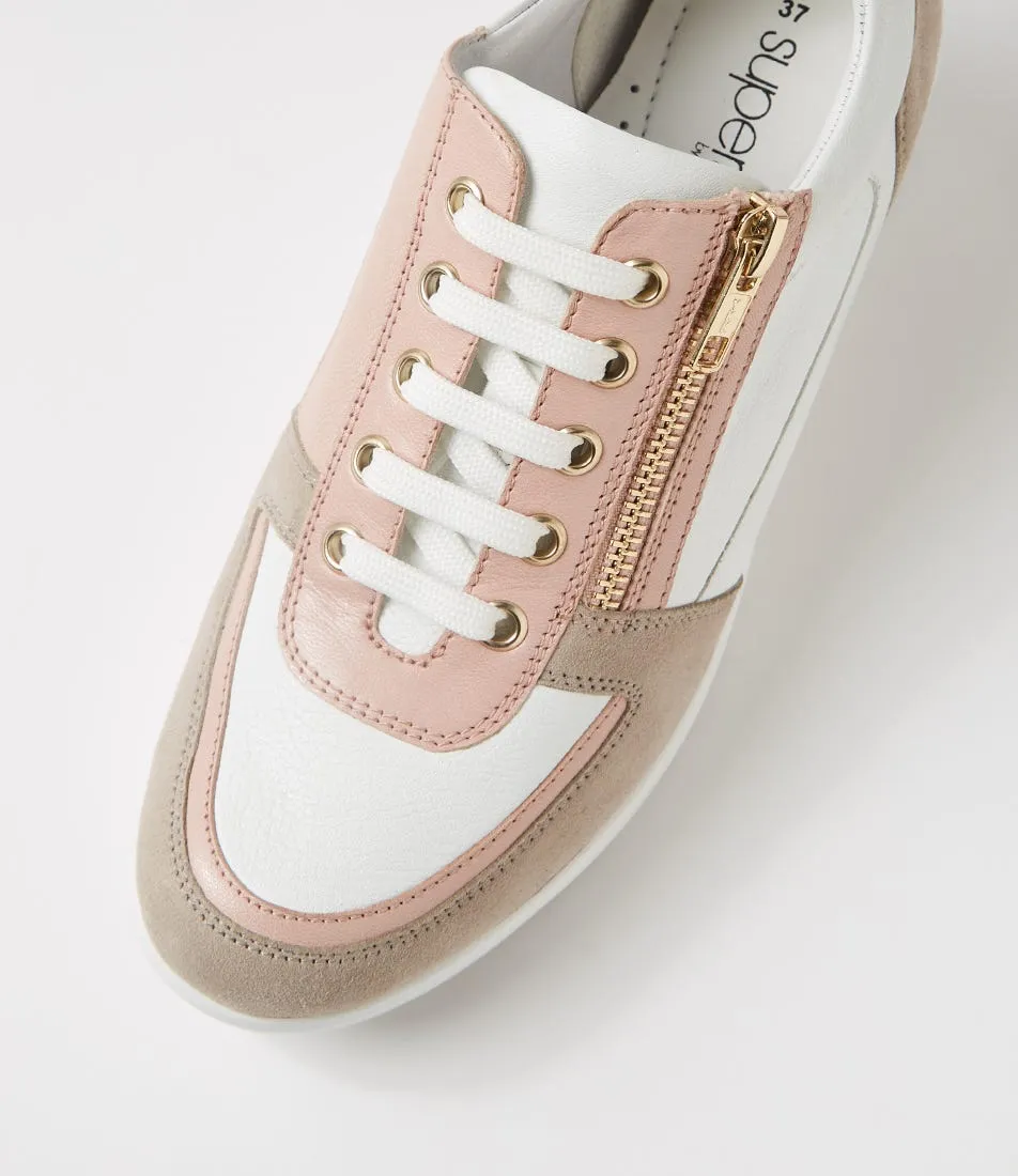 SUPERSOFT Ruccois Taupe White Multi Sneakers