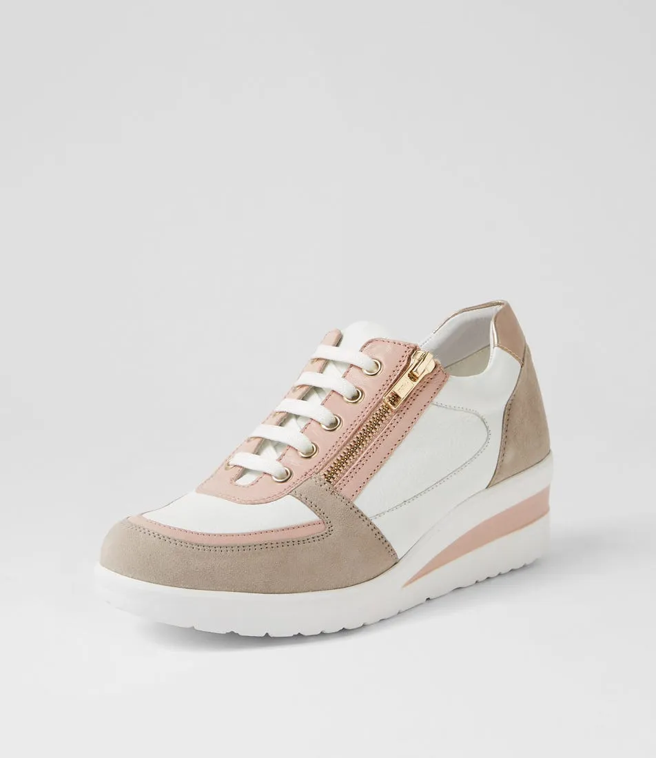 SUPERSOFT Ruccois Taupe White Multi Sneakers