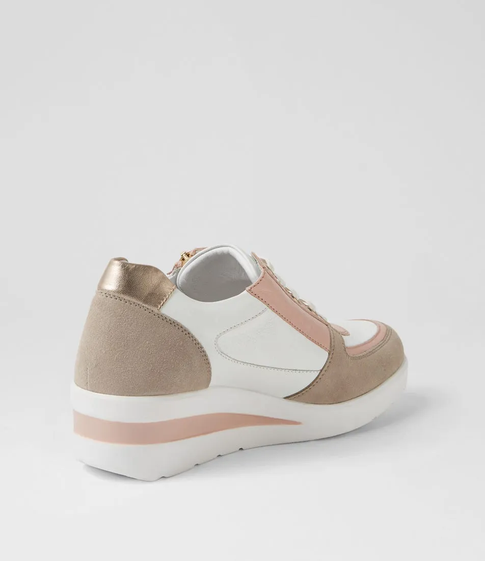 SUPERSOFT Ruccois Taupe White Multi Sneakers