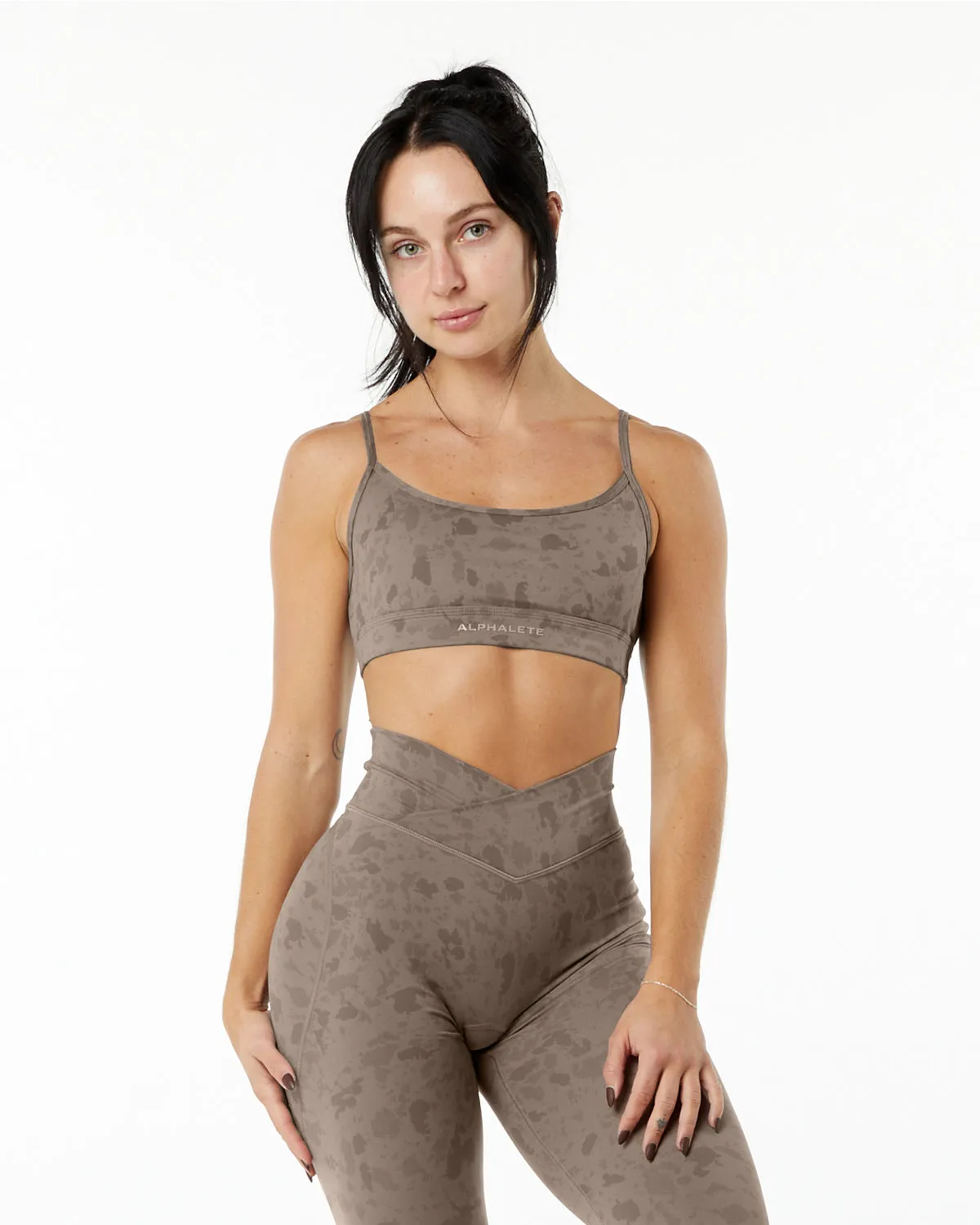 Women's Pebble Print Mocha Surface Limitless Bra