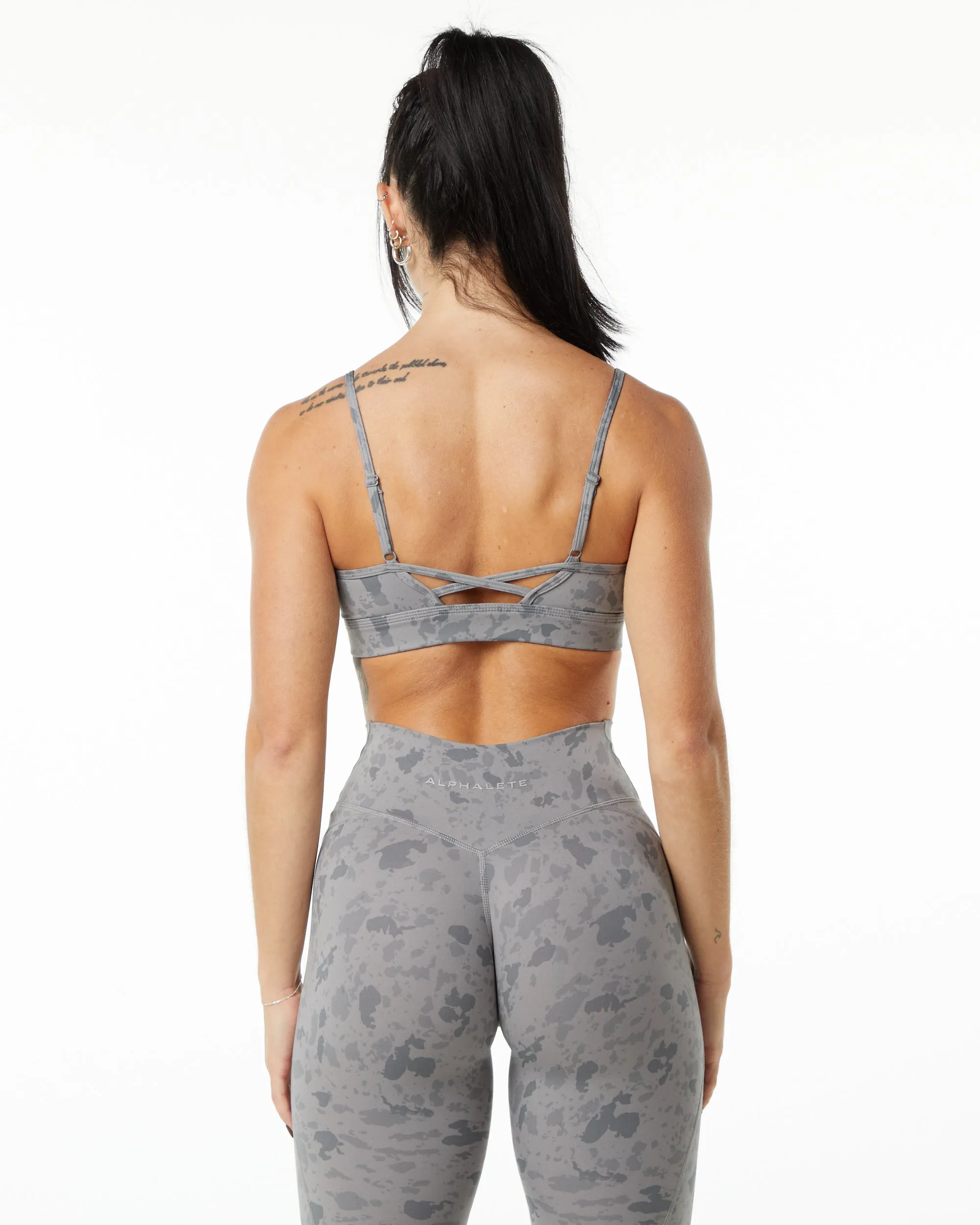 Contemporary Surface Limitless Bra - Stone Grey Pebble Print