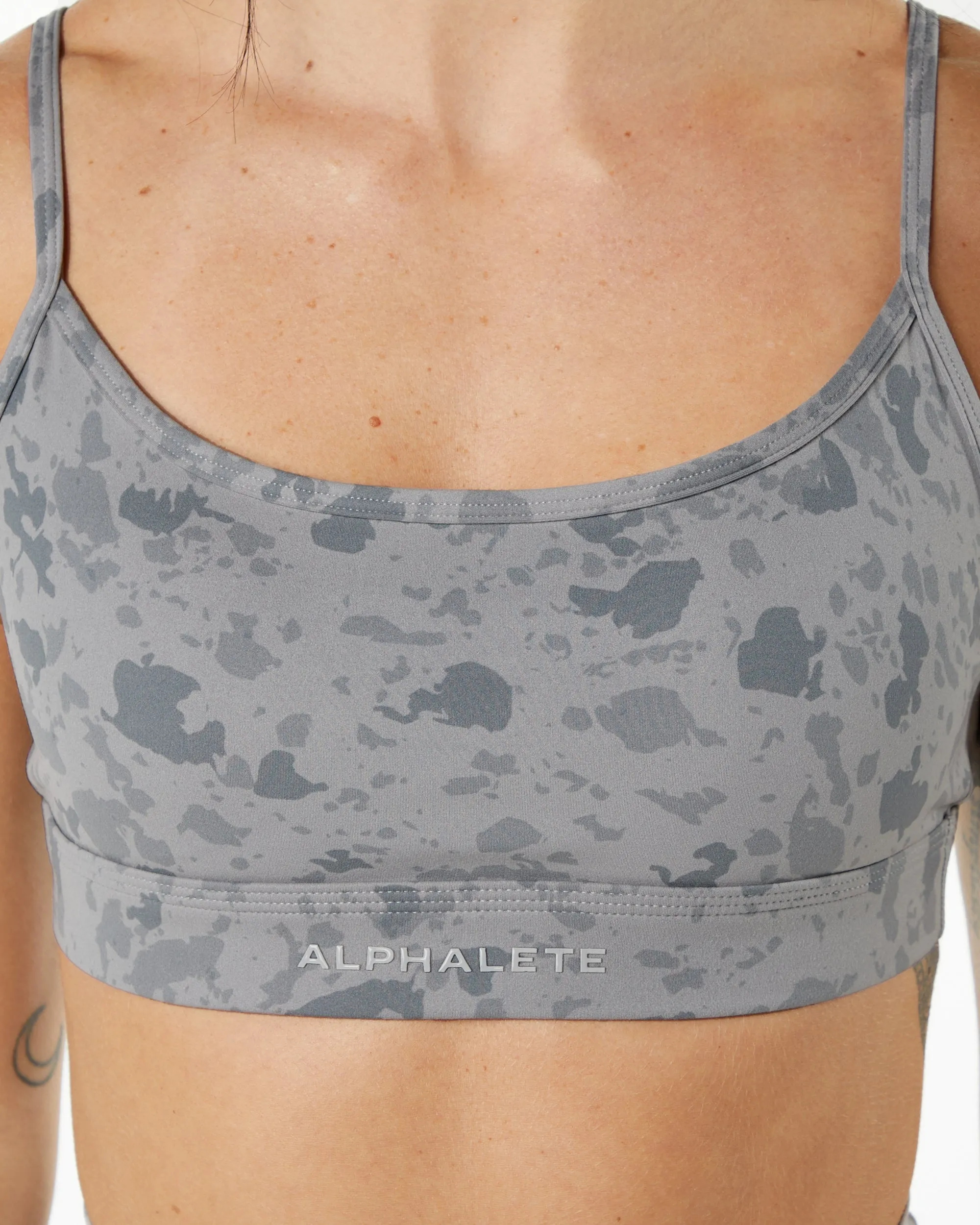 Contemporary Surface Limitless Bra - Stone Grey Pebble Print