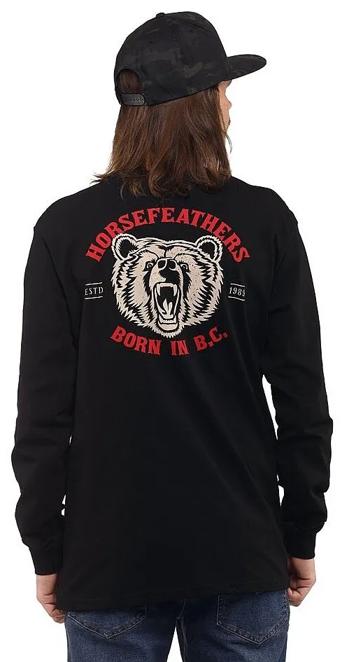 T-Shirt Horsefeathers Grizzly LS - Black - men´s