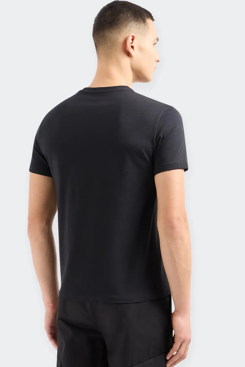 Black Logo Print Regular-Fit T-Shirt