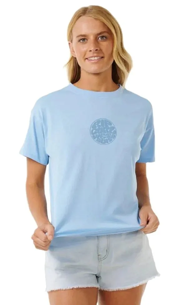 T-Shirt Rip Curl Icons Of Surf Relaxed - Mid Blue - women´s