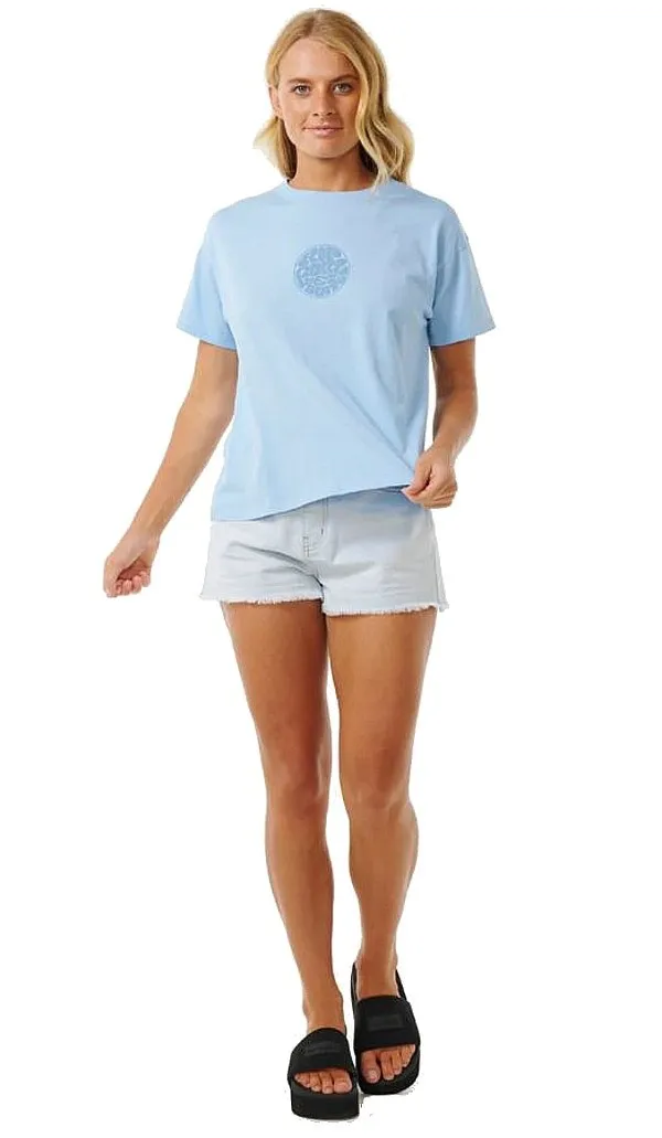 T-Shirt Rip Curl Icons Of Surf Relaxed - Mid Blue - women´s