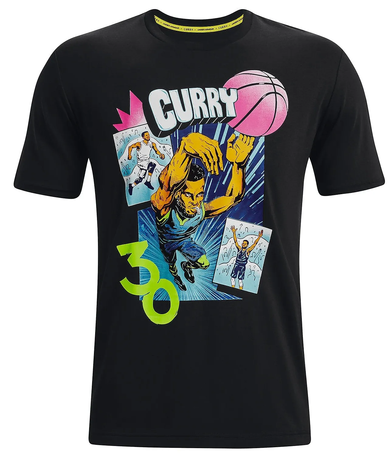 T-Shirt Under Armour Curry Comic Book - 001/Black/Electro Pink - men´s