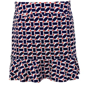 Ladies Golf Skort in Geo Maze