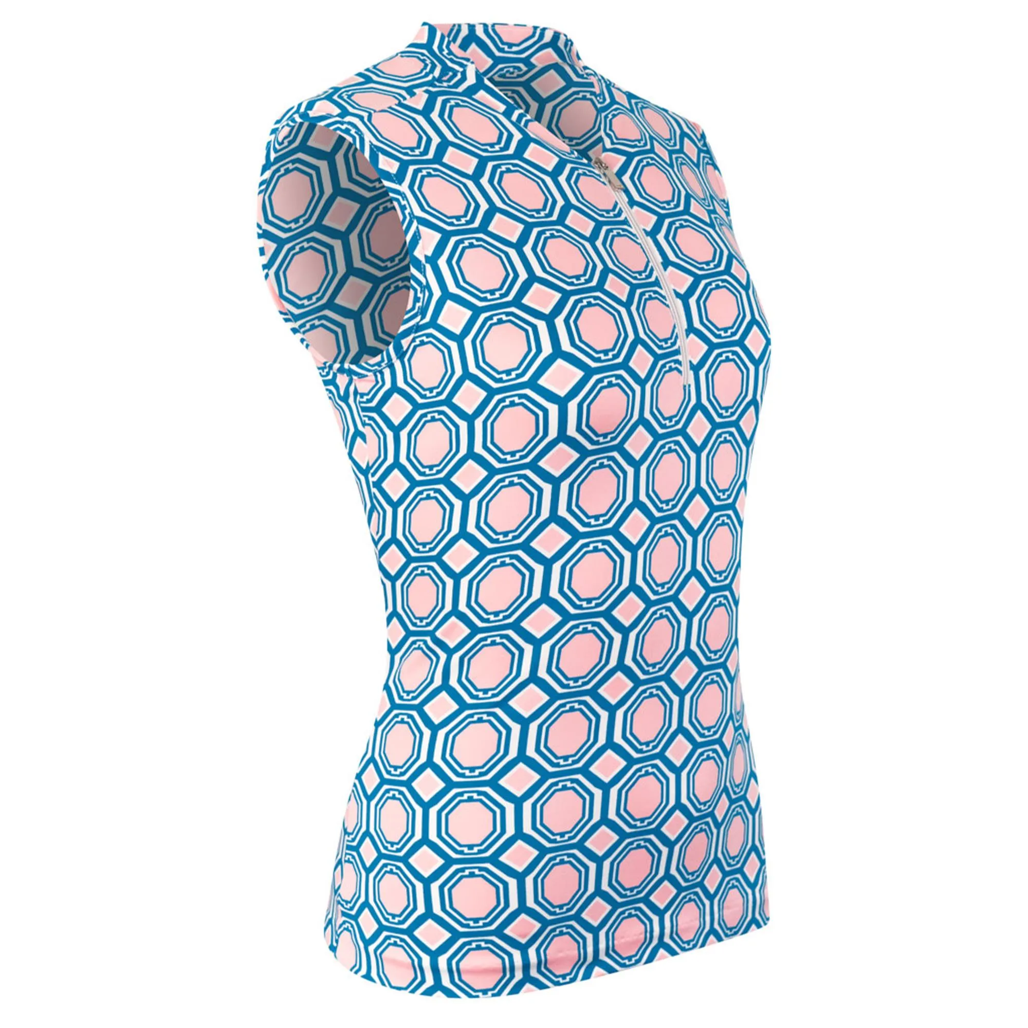 Ladies Sleeveless Golf Polo Shirt in Crystal Gem