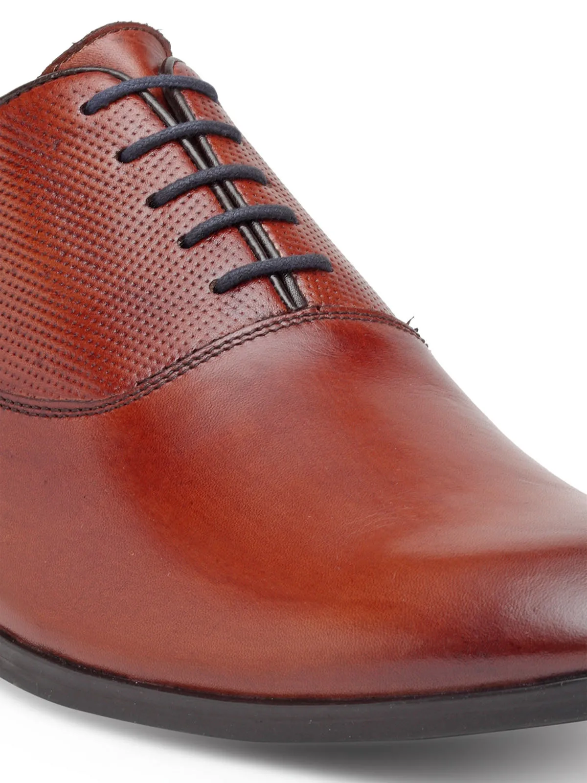 Teakwood Genuine Leather Tan Oxford Shoes