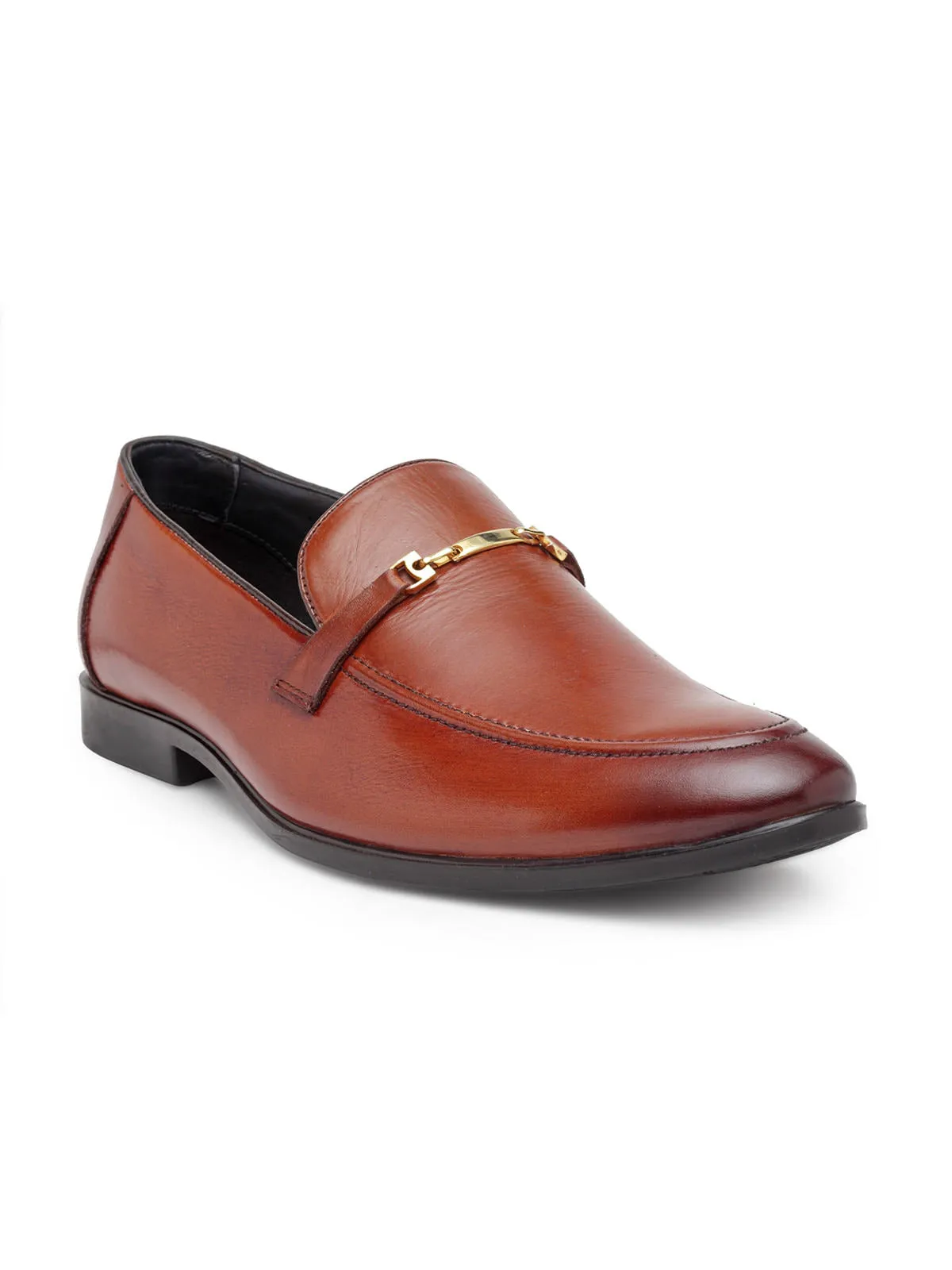 Teakwood Genuine Leather Tan Slip-On Shoes