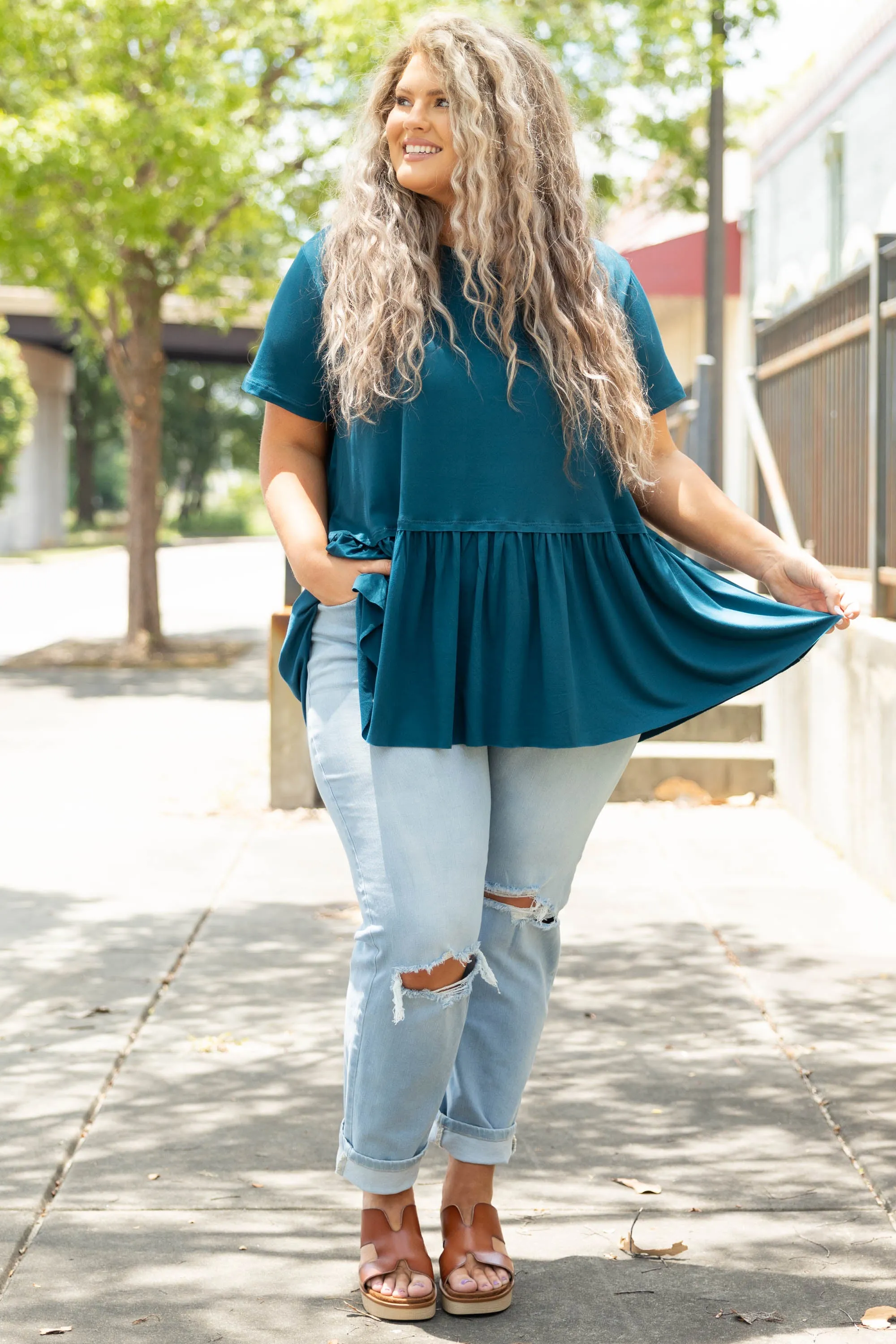 Teal Charming Top Beauty