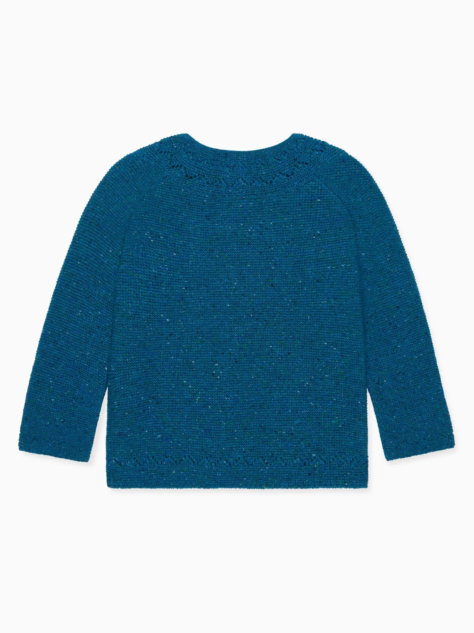 Teal Ivana Merino Girl Cardigan