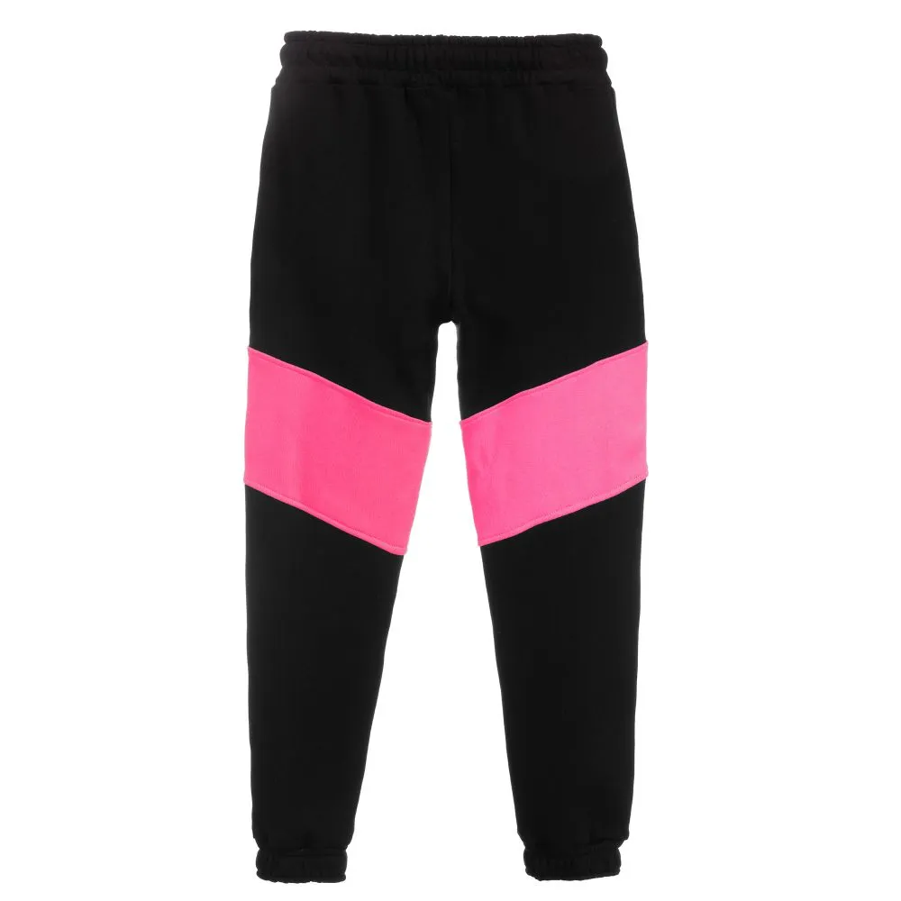 Teen Black & Pink Logo Joggers