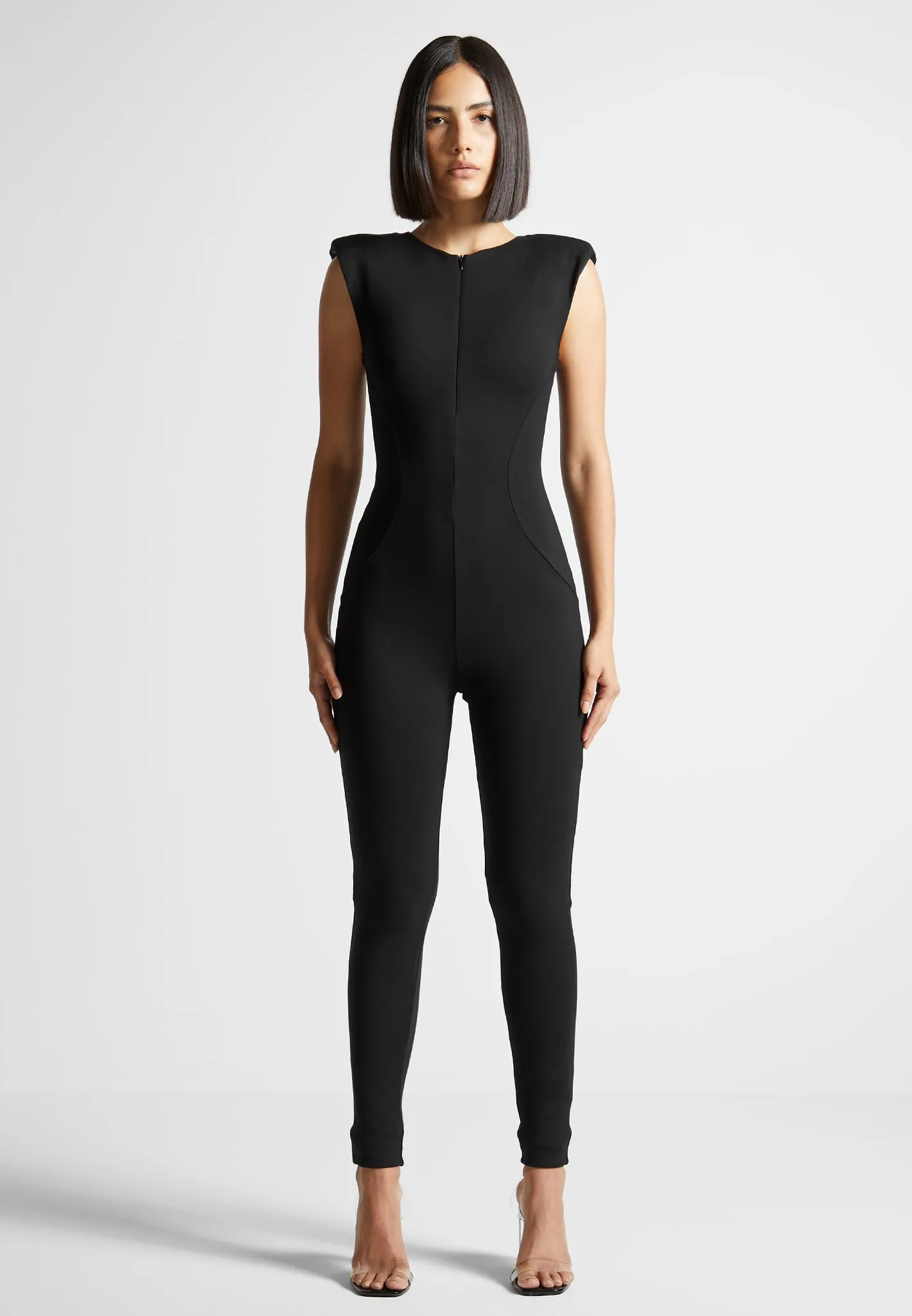 ternelle Wide Shoulder Jumpsuit - Black