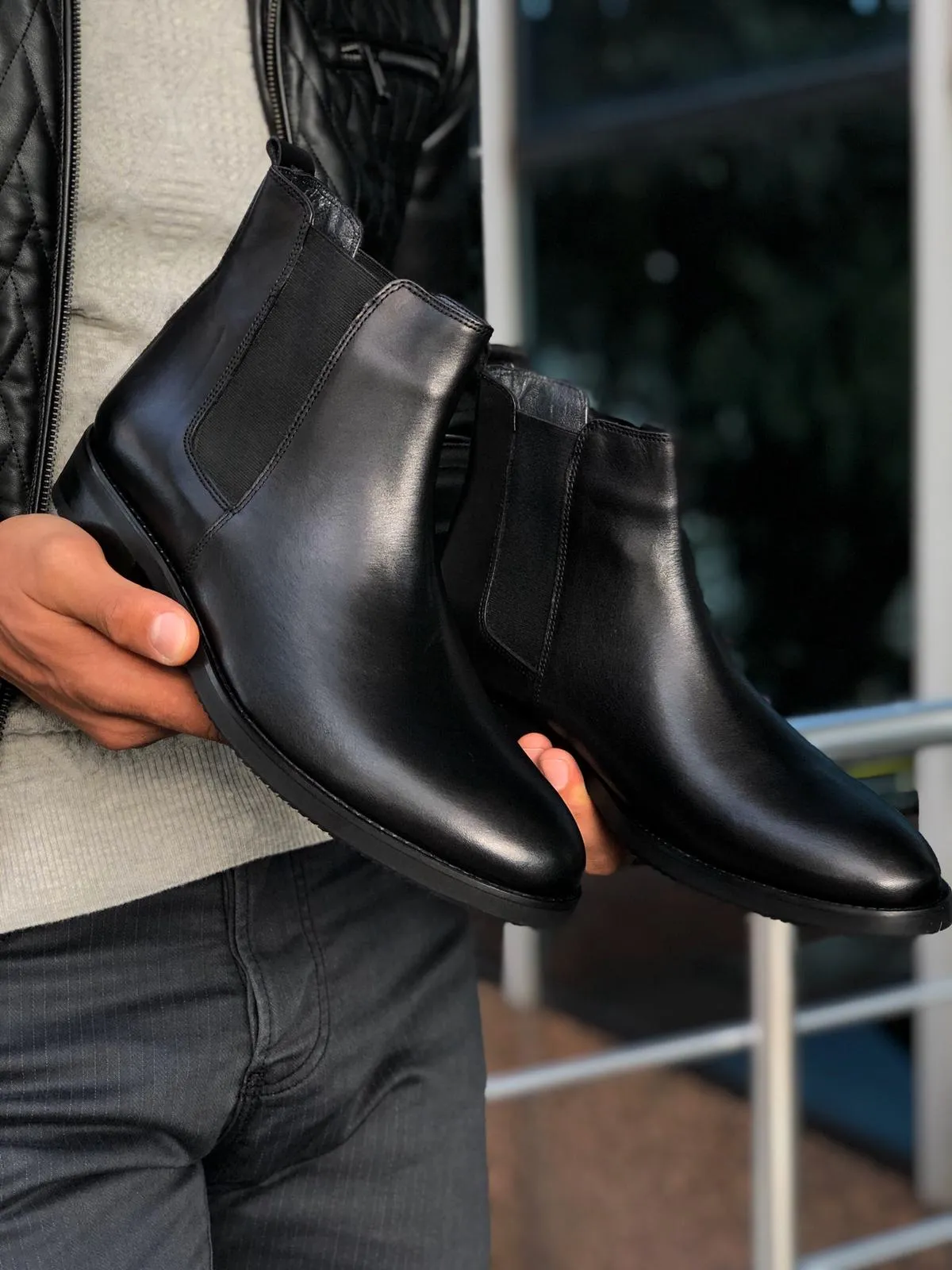 The Aqua Black Chelsea Boots