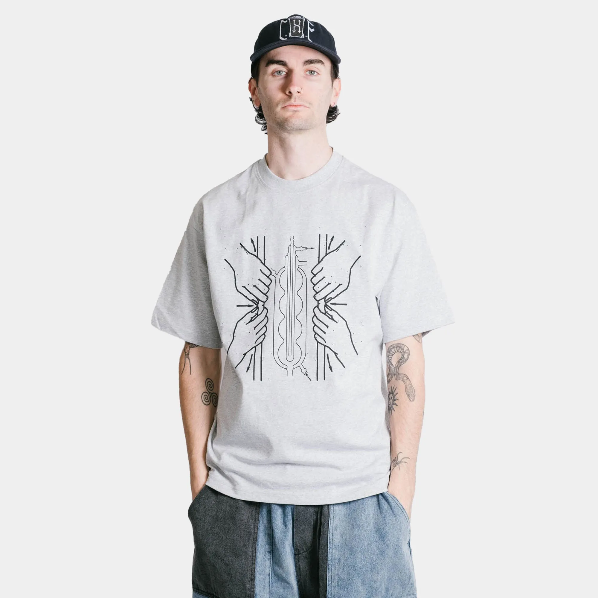 The Trilogy Tapes TTT Pressure Small T-Shirt - Grey Marl