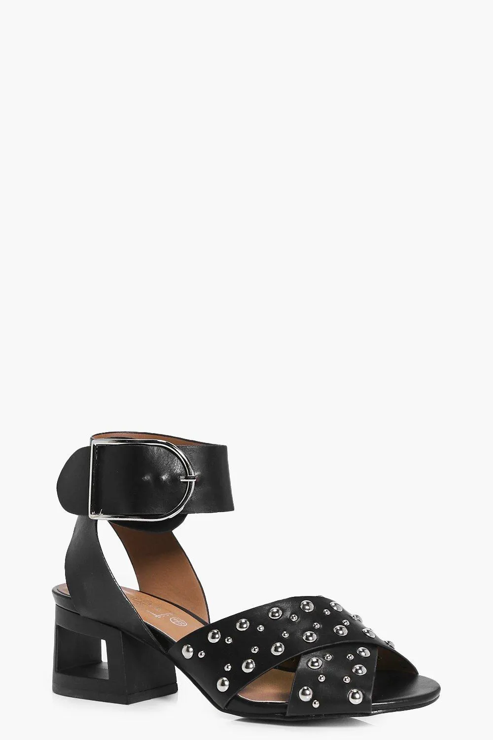 Tia Studded Cut Heel Buckle Sandal