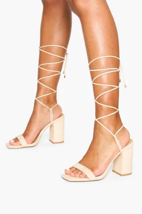 Tie Up Block Heel Sandals