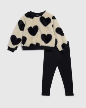 Toddler Girl Faux Fur Hearts Set