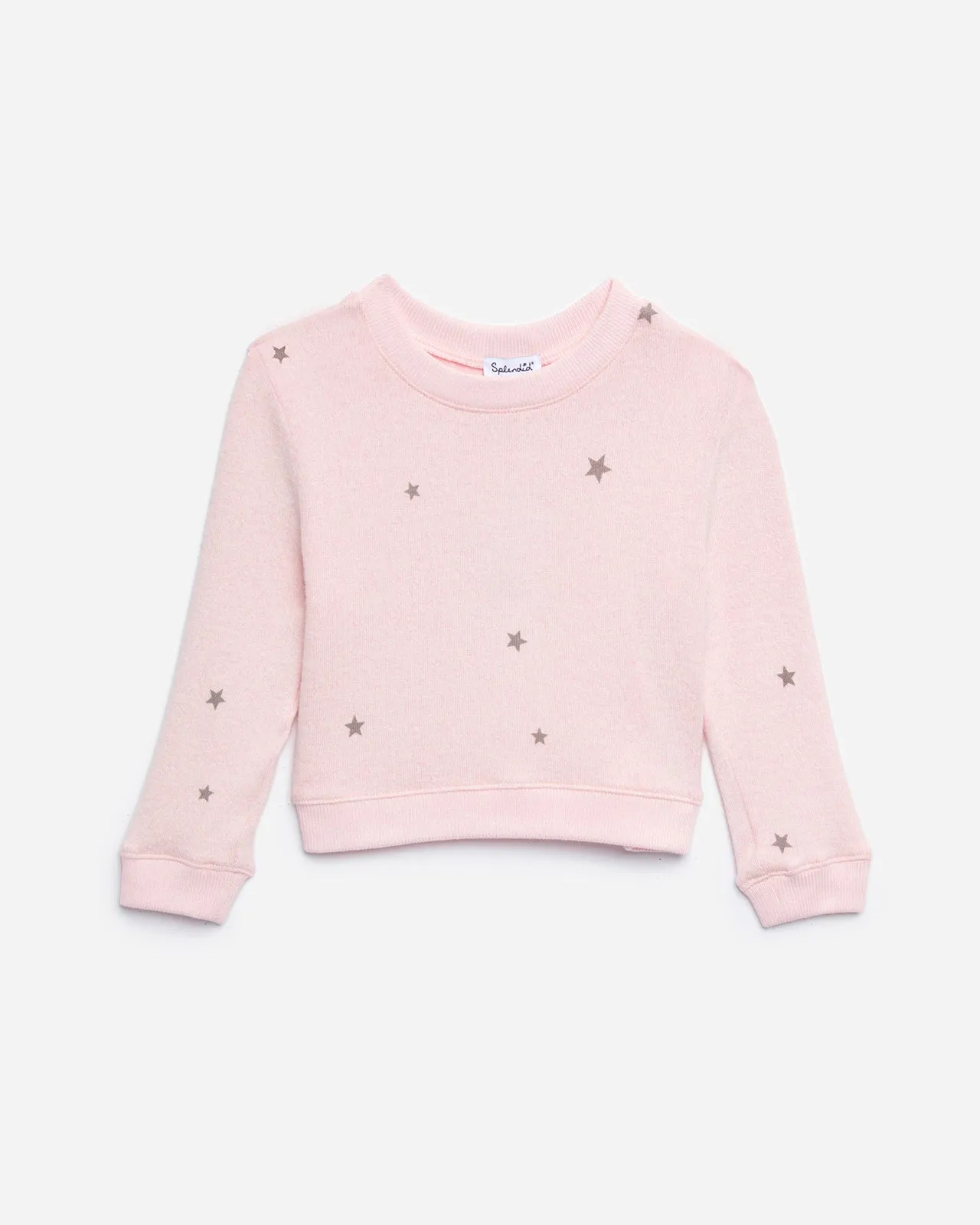 Toddler Girl Hacci Star Print Pullover