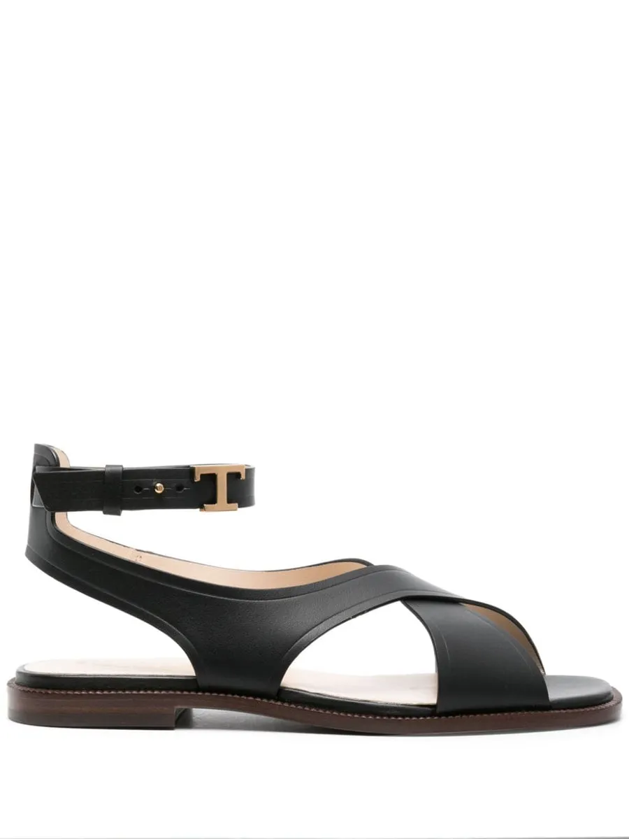 Tod's    Tod's Leather Flat Sandas