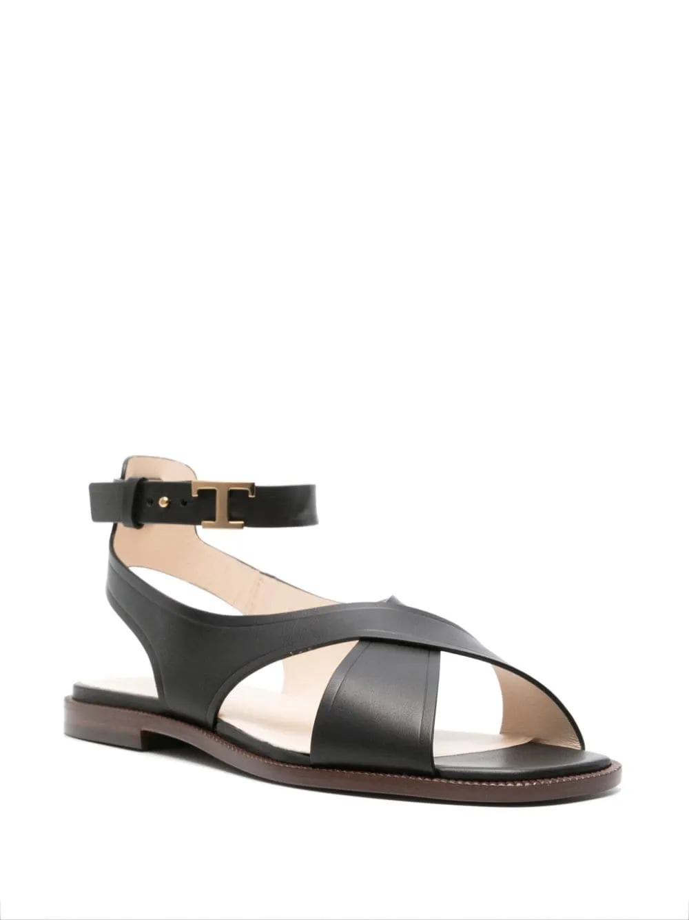 Tod's    Tod's Leather Flat Sandas