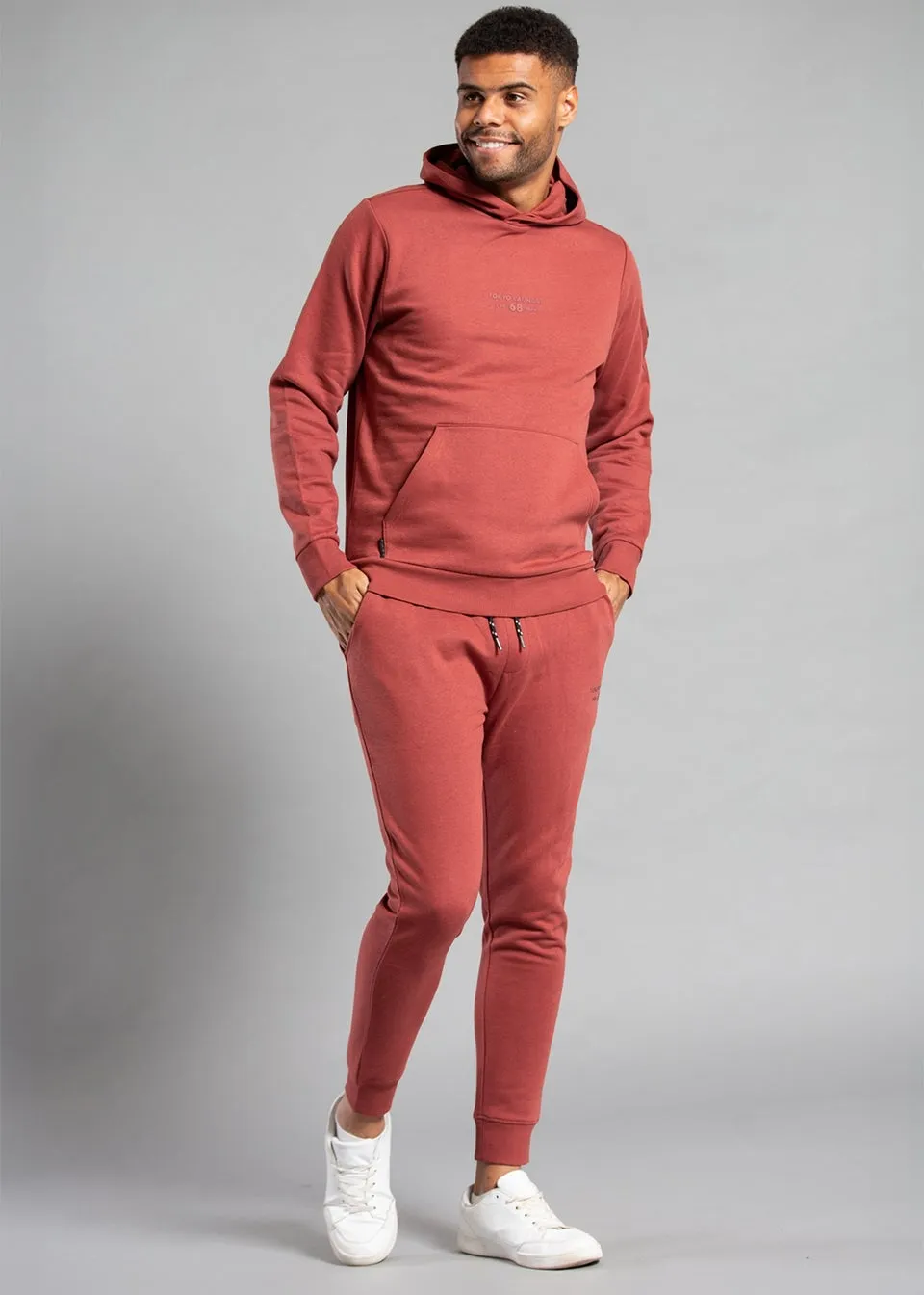 Tokyo Laundry Red Cotton Blend Staple Drawstring Joggers